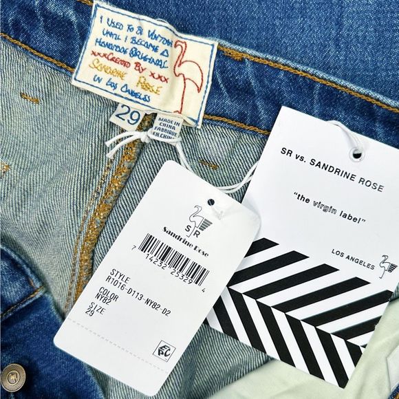 Sandrine Rose x Free People Wide Leg High Rise Jeans - Size 29 - Picture 8 of 8